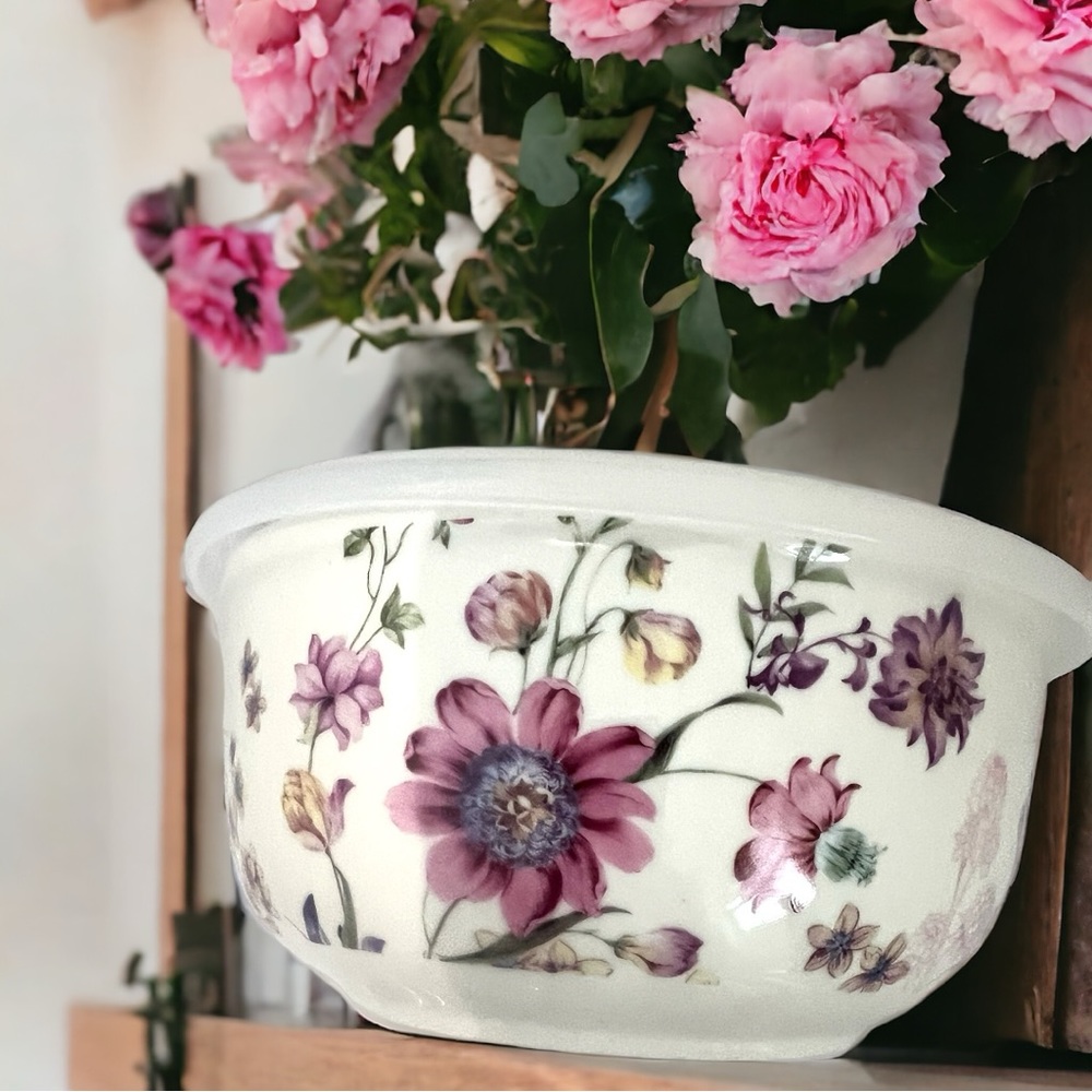 Shabby Chic Porcelain Ceramic Storage Bowls Set of 2 - Picture 2 of 4